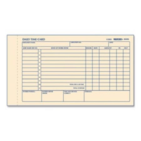 REDIFORM OFFICE PRODUCTS Rediform Office Products RED4K406 Time Card Pads- For Daily Time-2 Page- 4-.25in.x7in.- Manila RED4K406